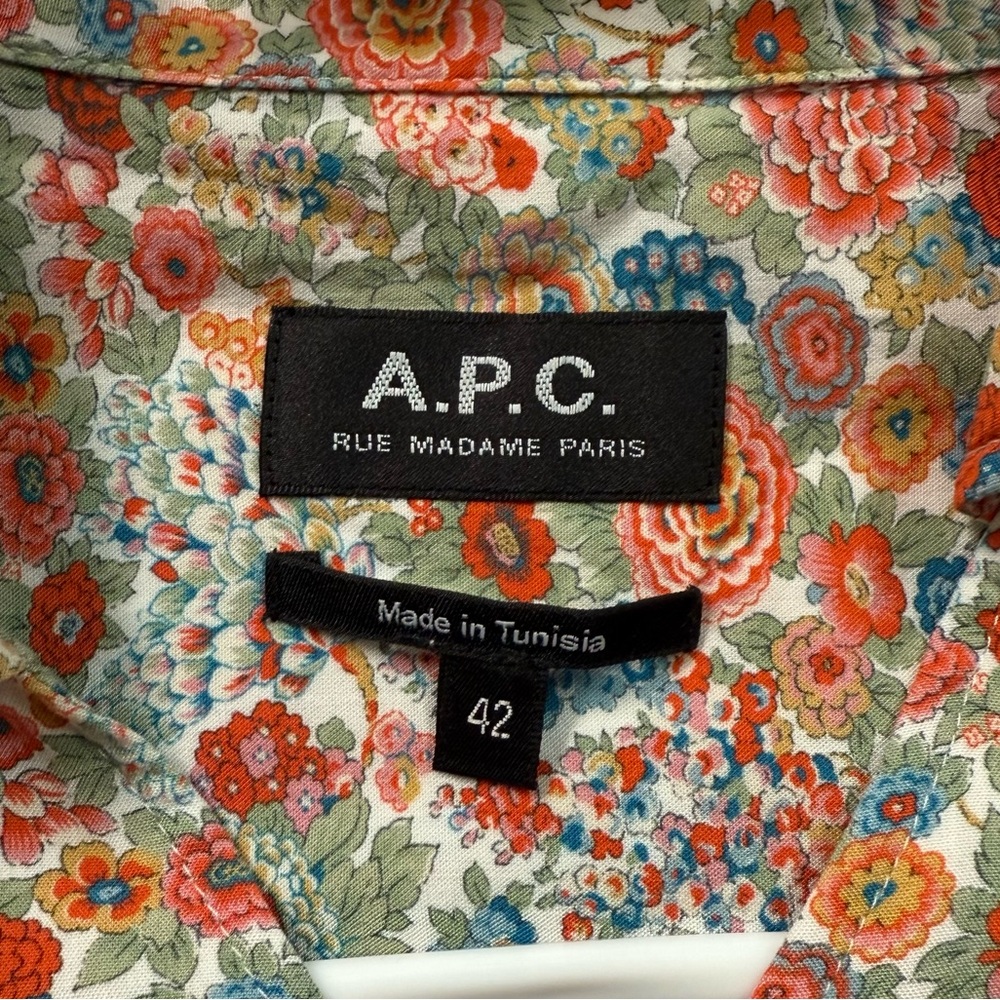 A.P.C Carmen Button Down Floral Printed Vintage Style Shirt Dress EU 42 US 10 - Picture 12 of 13